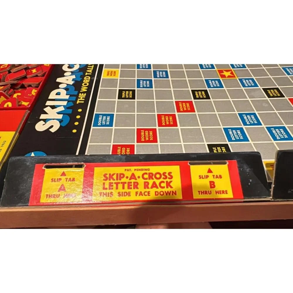 Vintage  copyright1952  Ship A Cross Word Tally Game Cadaco Ellis